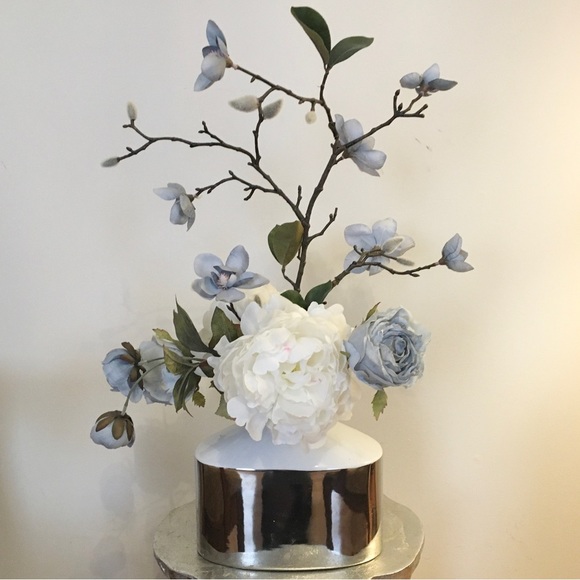 Michaels Other - FAUX Floral Arrangement Pussy Willow Dusty Blue Neutral